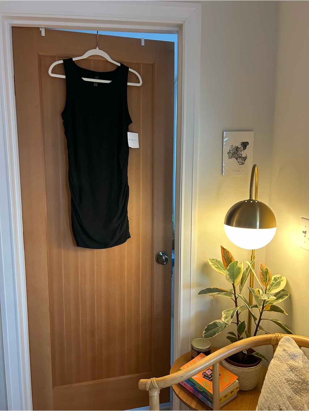 Beyond Yoga Black Sleeveless Midi Dress